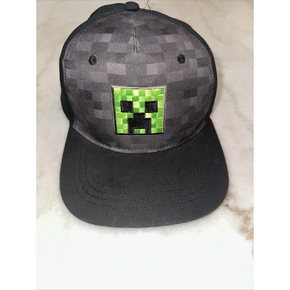Minecraft Youth Creeper Snapback Hat Green/Black‎ - Picture 1 of 6